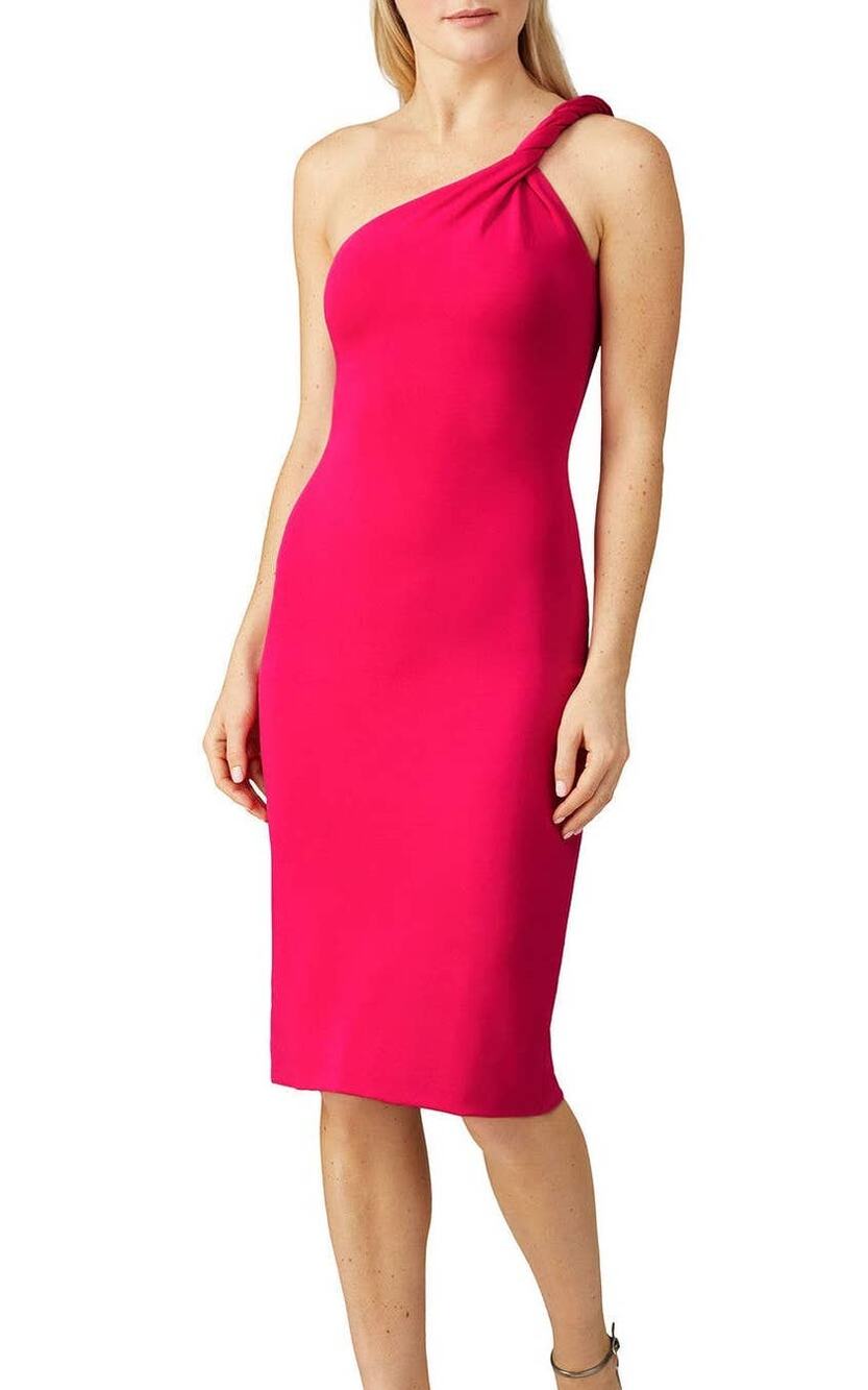 Cushnie One Shoulder Dress Midi Pink Size 4